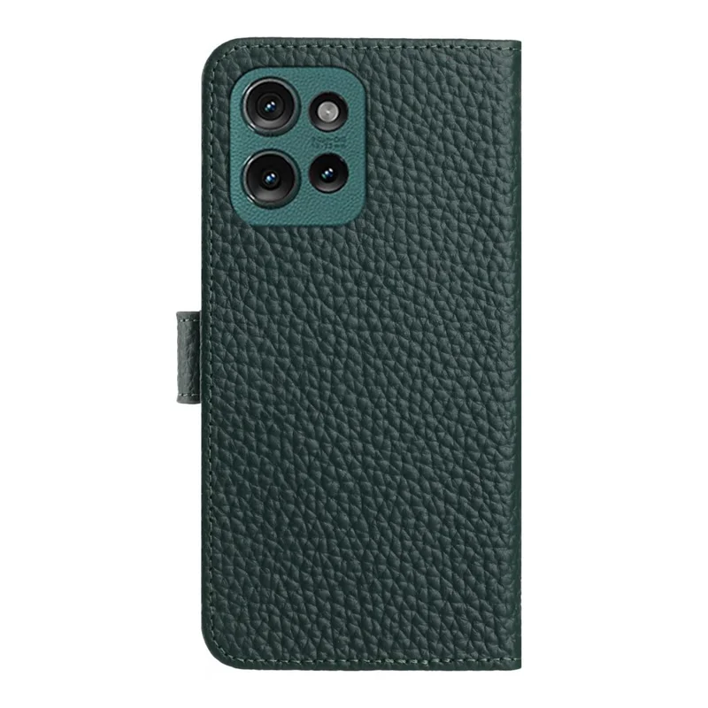 Чехол-кошелек для Motorola Moto G Play (2025) 4G / G Power (2025) с подставкой, из натуральной коровьей кожи с текстурой личи, флип-чехол - Зеленый