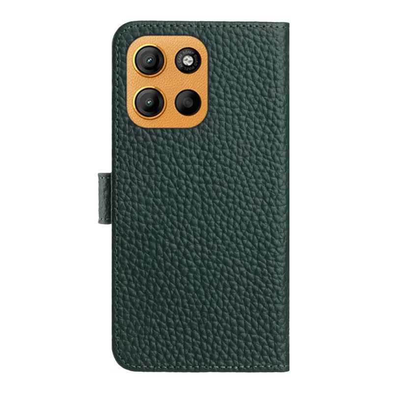 For Motorola Edge 60 Stylus 5G  /  Moto G Stylus 5G (2025) Case Wallet Stand Litchi Texture Genuine Cow Leather Flip Phone Cover - Green