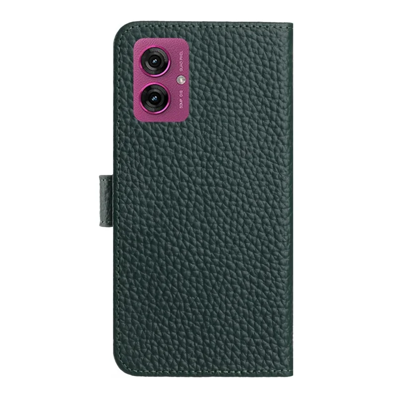 Pour Motorola Moto G55 5G Étui Portefeuille Support Texture de Cuir de Vache Véritable Rabattable - Vert