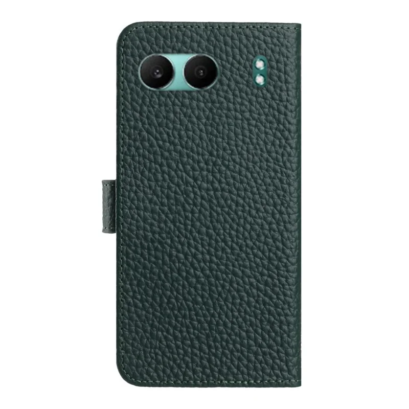 Capa Carteira para OnePlus Nord 4 com Suporte, Textura Estilo Couro de Vaca, Flip Cover de Couro Genuíno - Verde