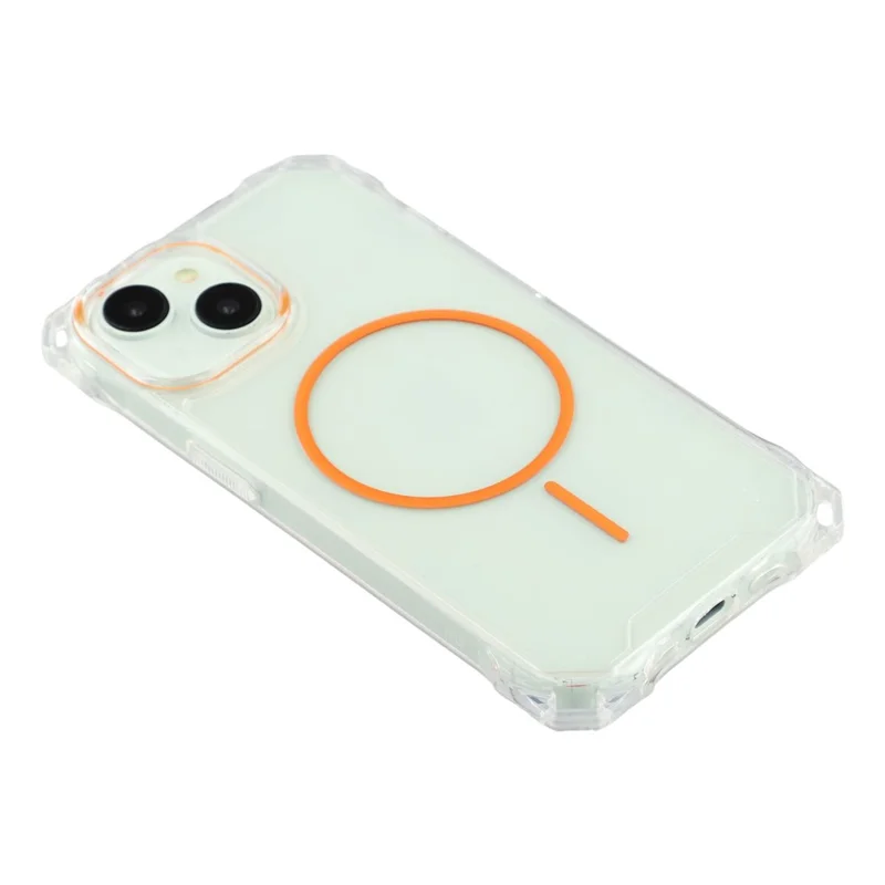 For iPhone 14 Magnetic Case Drop-Proof TPU + PC Phone Back Cover - Orange