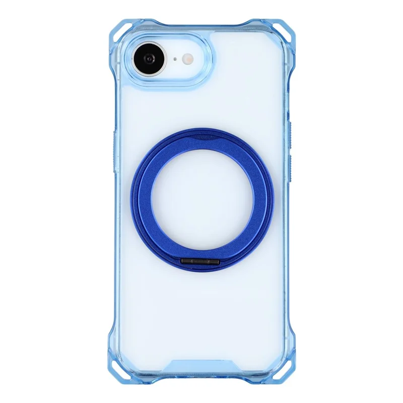 For iPhone 17e / 16e Magnetic Case Ring Kickstand TPU + PC Phone Cover - Blue