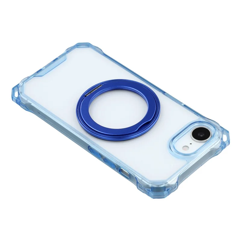 For iPhone 17e / 16e Magnetic Case Ring Kickstand TPU + PC Phone Cover - Blue