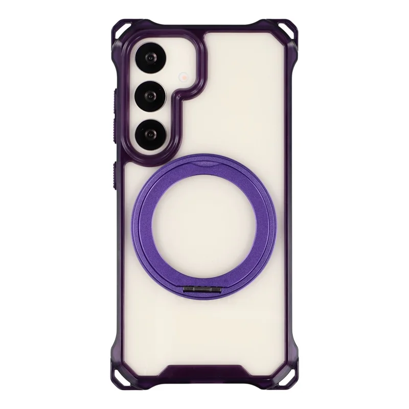 For Samsung Galaxy S25  /  S24 Magnetic Case Ring Kickstand TPU + PC Phone Cover - Purple