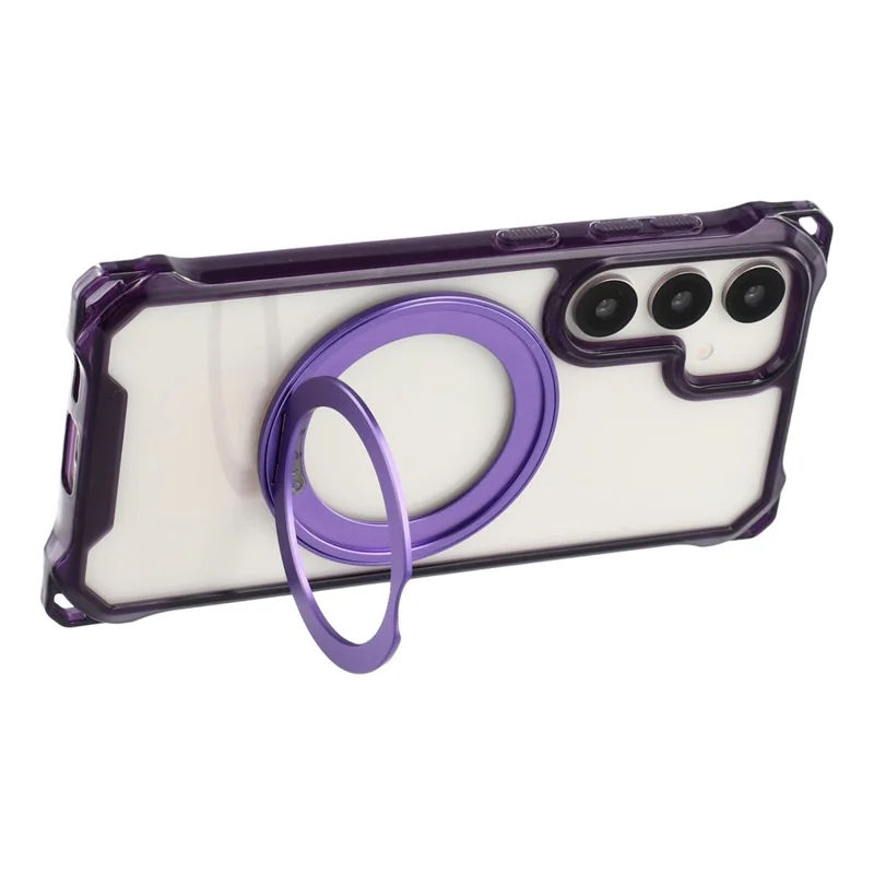 For Samsung Galaxy S25  /  S24 Magnetic Case Ring Kickstand TPU + PC Phone Cover - Purple