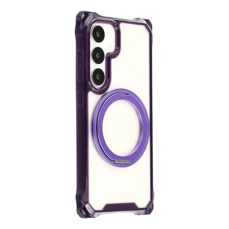 For Samsung Galaxy S25+  /  S24+ Magnetic Case Ring Kickstand TPU + PC Phone Cover - Purple