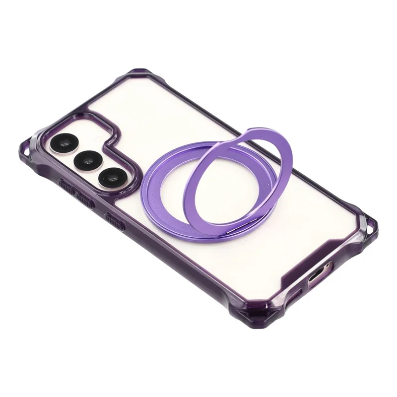 For Samsung Galaxy S25+  /  S24+ Magnetic Case Ring Kickstand TPU + PC Phone Cover - Purple