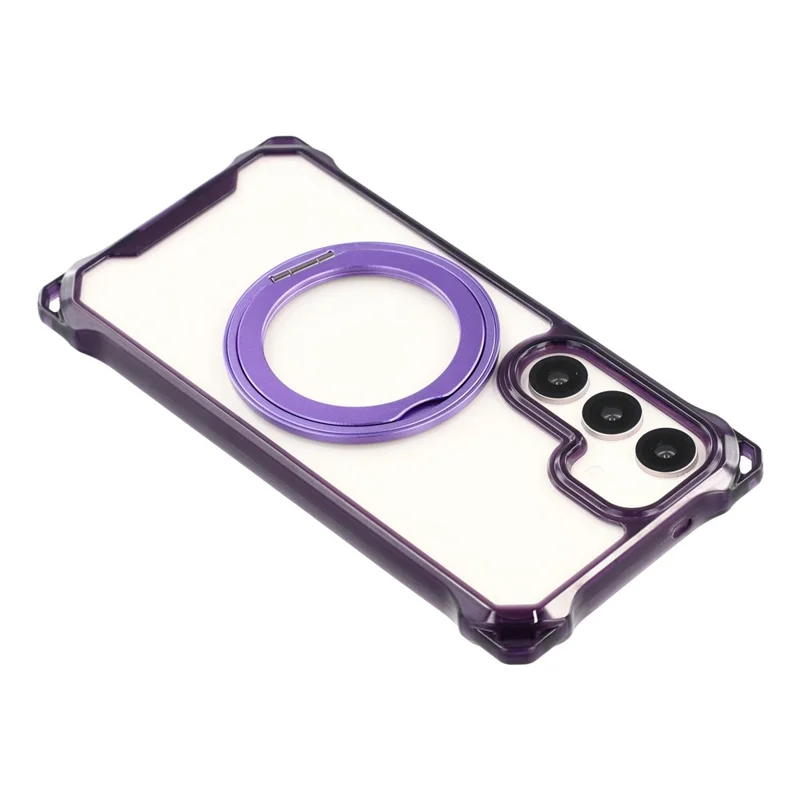 For Samsung Galaxy S25+  /  S24+ Magnetic Case Ring Kickstand TPU + PC Phone Cover - Purple
