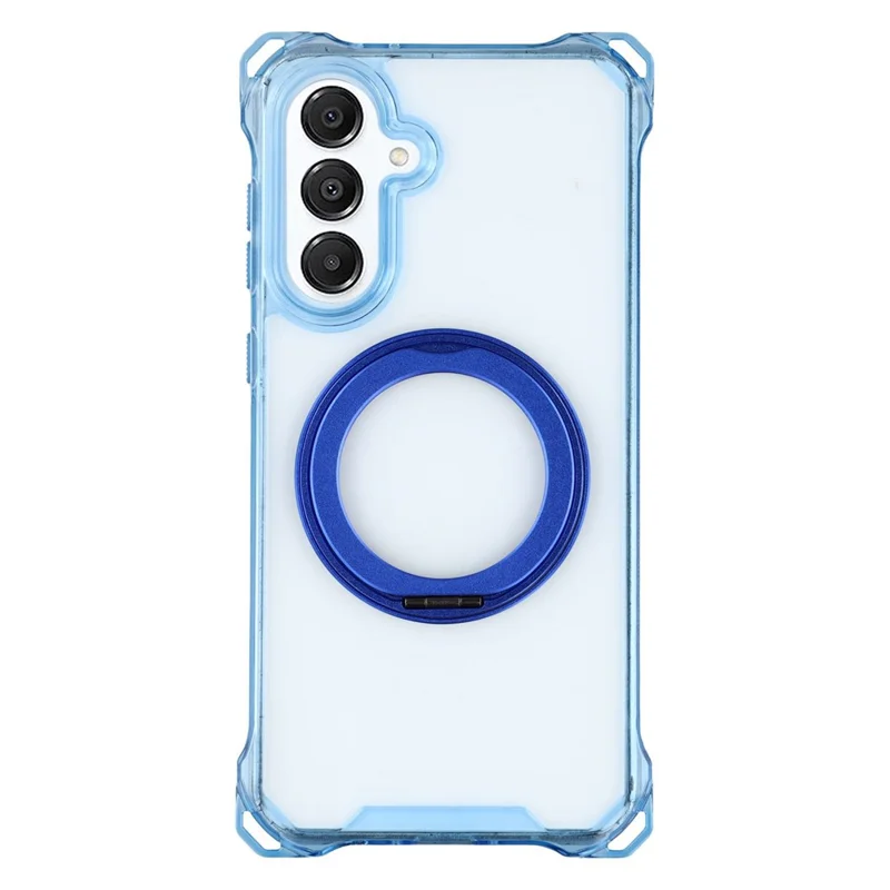For Samsung Galaxy A55 5G Magnetic Case Ring Kickstand TPU + PC Phone Cover - Blue