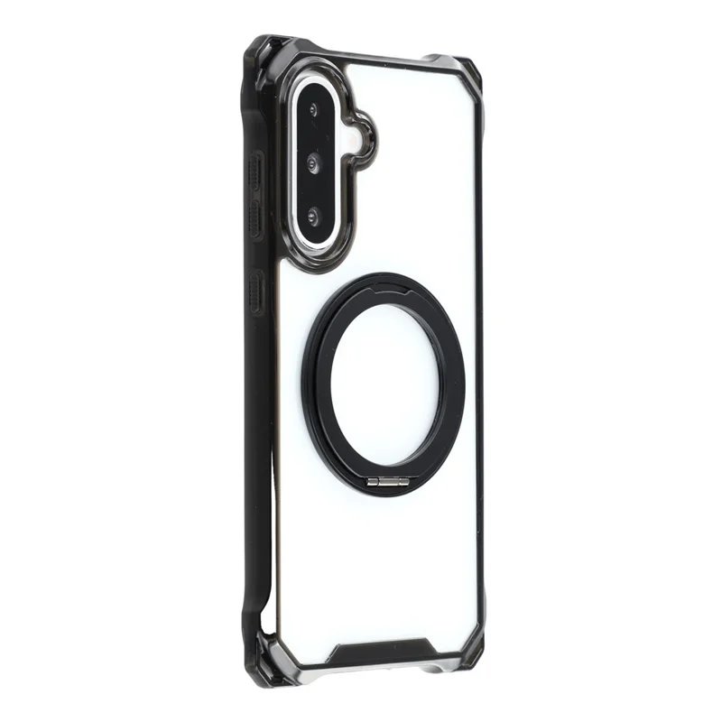 Funda Magnética con Anillo y Soporte para Samsung Galaxy A56 5G / A36 5G - Carcasa de TPU + PC con Cordón - Negro