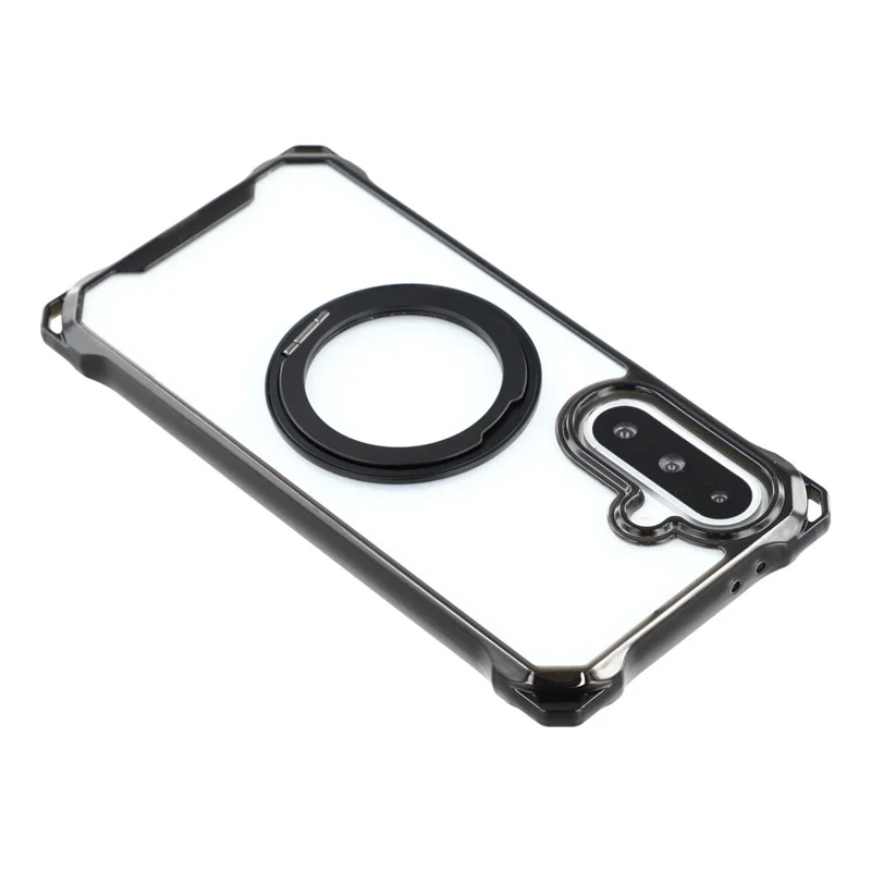 Funda Magnética con Anillo y Soporte para Samsung Galaxy A56 5G / A36 5G - Carcasa de TPU + PC con Cordón - Negro
