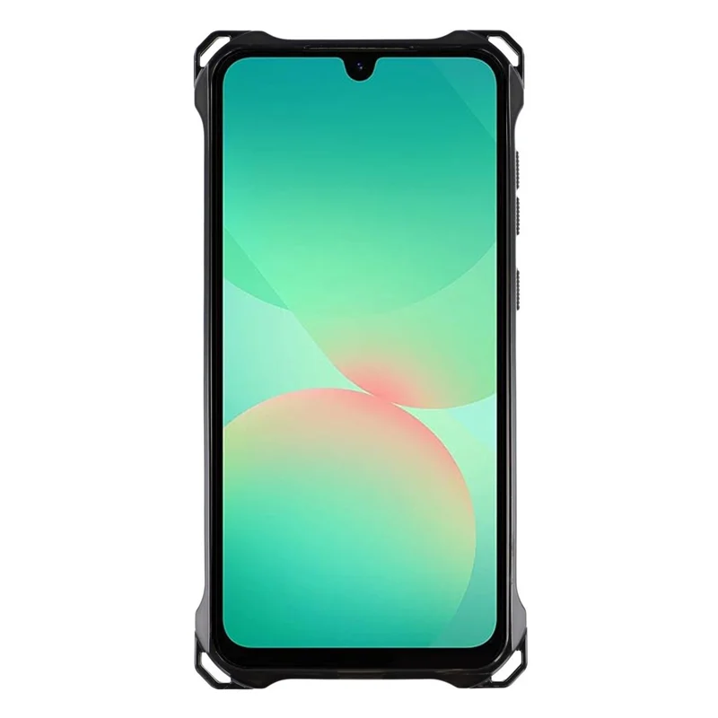 For Samsung Galaxy A26 5G Magnetic Case Ring Kickstand TPU + PC Phone Cover with Lanyard - Black