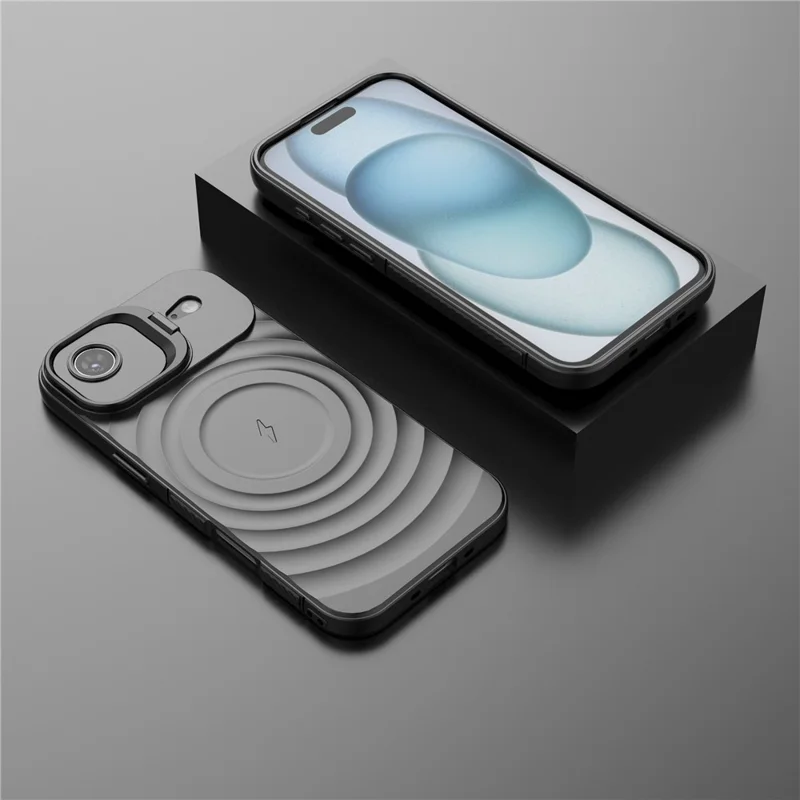 Custodia per iPhone 17 Air Compatibile con MagSafe Supporto PC Texture Ondulata TPU Custodia per Telefono - Nero