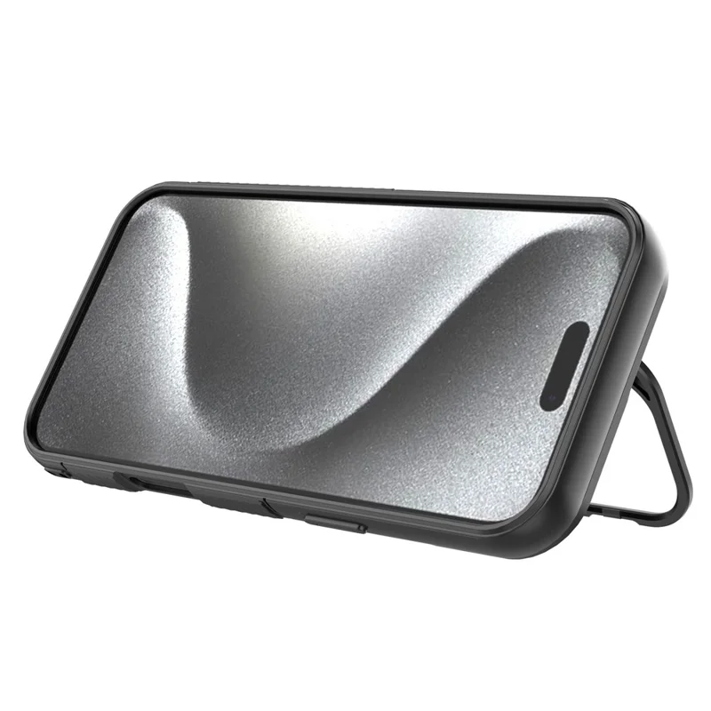 For iPhone 17 Pro Max Case Compatible with MagSafe PC Kickstand Ripple Texture TPU Phone Cover - Blue