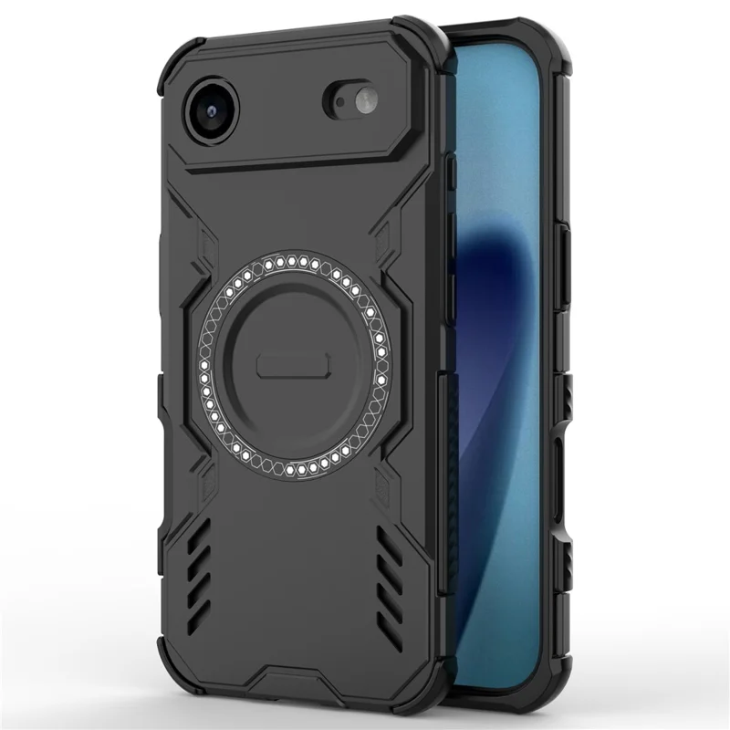 Per iPhone 17 Cover Magnetica Aria Farfalla Armor Cavo Dissipazione del Calore PC + TPU - Nero