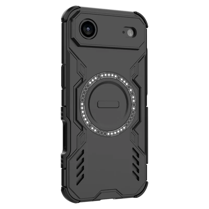 Per iPhone 17 Cover Magnetica Aria Farfalla Armor Cavo Dissipazione del Calore PC + TPU - Nero