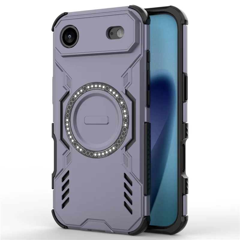 For iPhone Air Magnetic Case Butterfly Armor Hollow Heat Dissipation PC + TPU Phone Cover - Purple