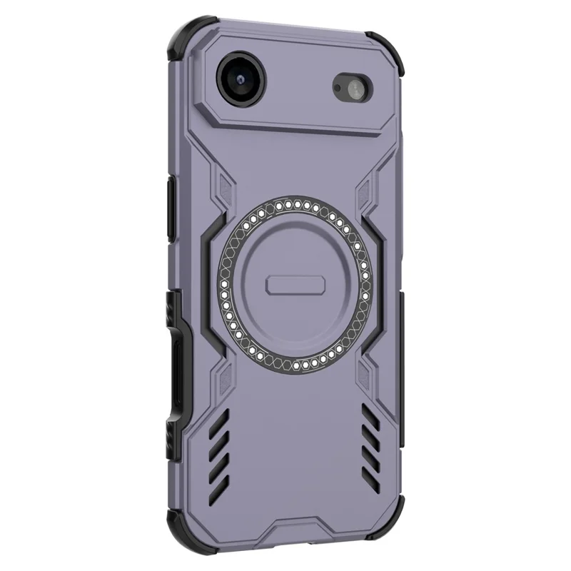 For iPhone Air Magnetic Case Butterfly Armor Hollow Heat Dissipation PC + TPU Phone Cover - Purple