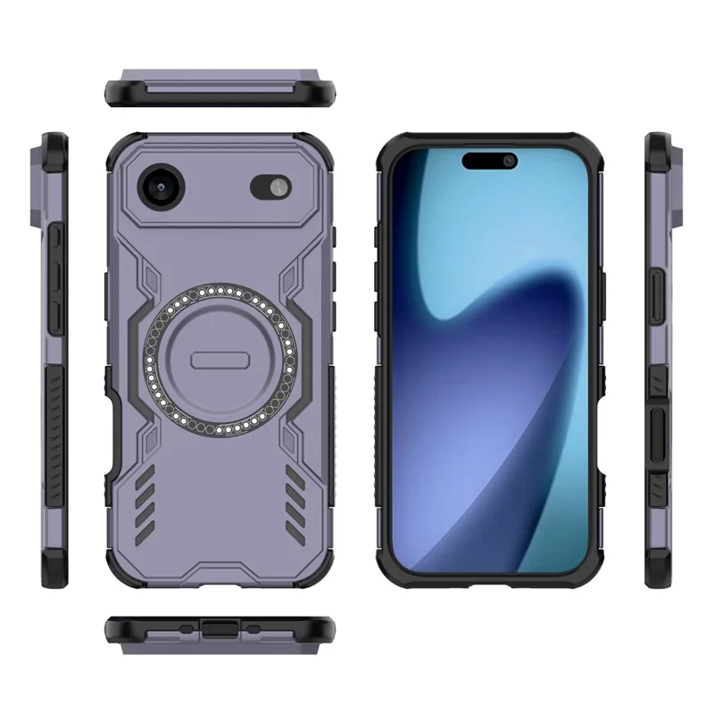 For iPhone Air Magnetic Case Butterfly Armor Hollow Heat Dissipation PC + TPU Phone Cover - Purple