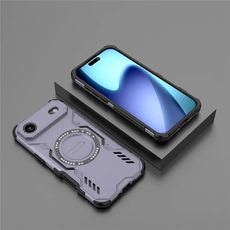 For iPhone Air Magnetic Case Butterfly Armor Hollow Heat Dissipation PC + TPU Phone Cover - Purple
