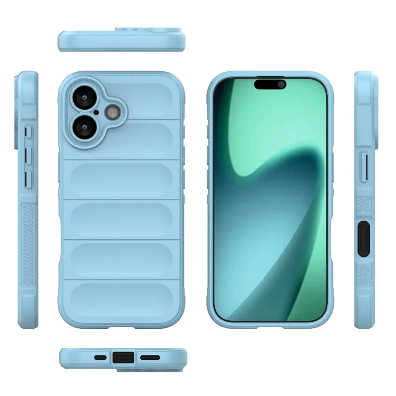 For iPhone 17 Case Anti-Drop Soft TPU Rugged Phone Back Cover - Baby Blue