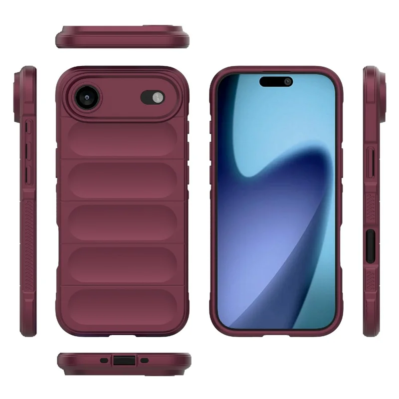 For iPhone Air Case Anti-Drop Soft TPU Rugged Phone Back Cover - Wine Red