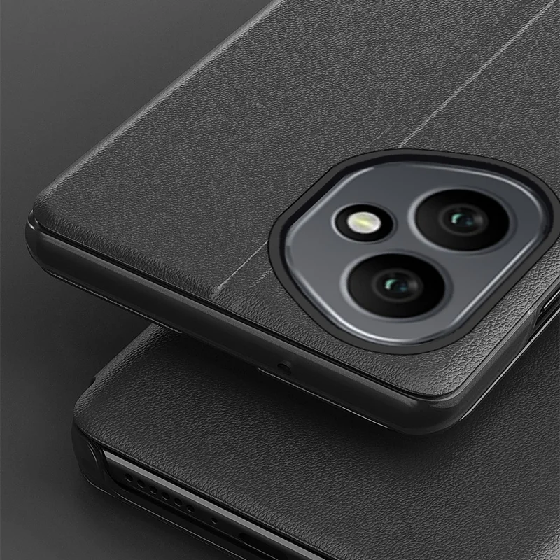 Flip-taske til Honor 400 5G (Global) med ståfunktion i PU-læder - Sort