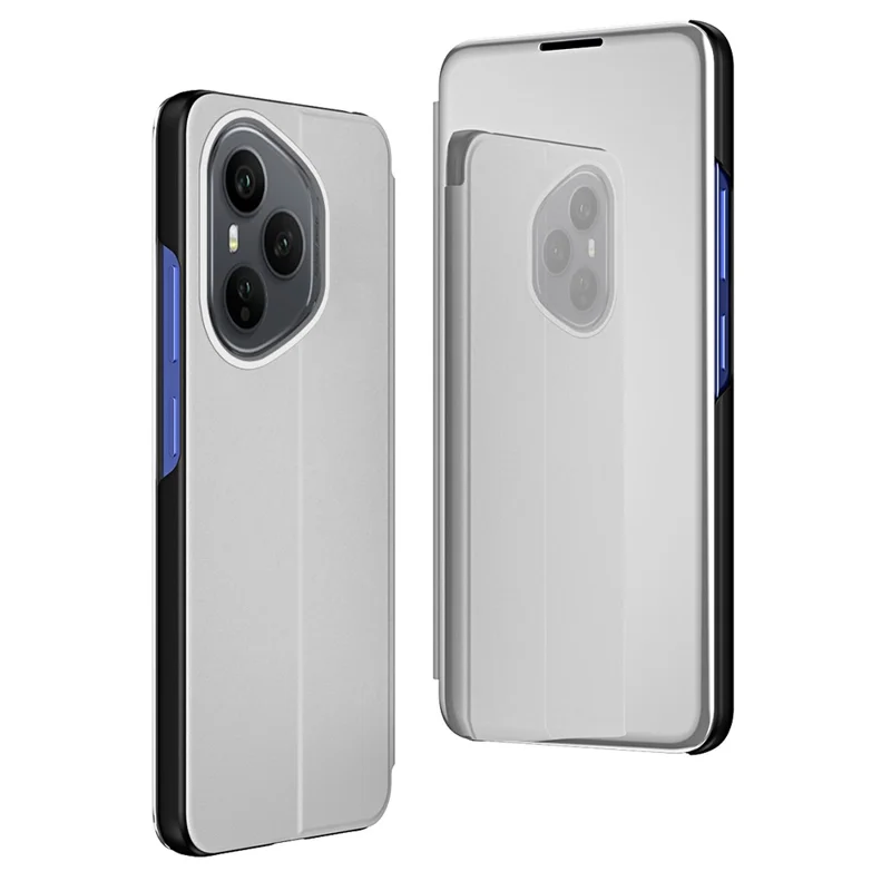 For Honor 400 Pro 5G (Global) Case View Window Stand Leather Flip Phone Cover - Silver