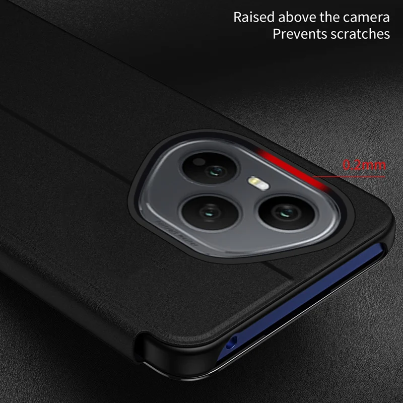 For Honor 400 Pro 5G (Global) Case View Window Stand Leather Flip Phone Cover - Silver