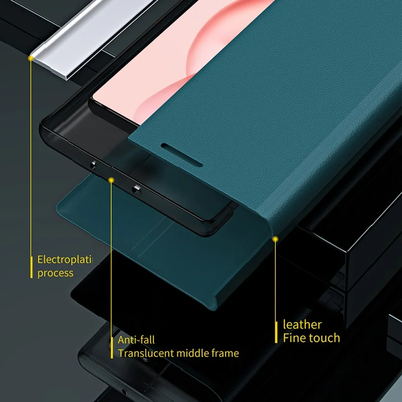 For Honor 400 5G (Global) Case Anti-Drop Leather Phone Cover with Stand - Green