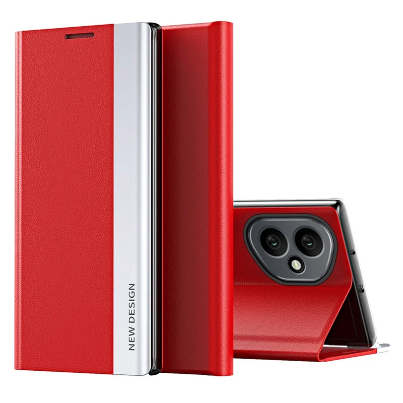 For Honor 400 5G (Global) Case Anti-Drop Leather Phone Cover with Stand - Red