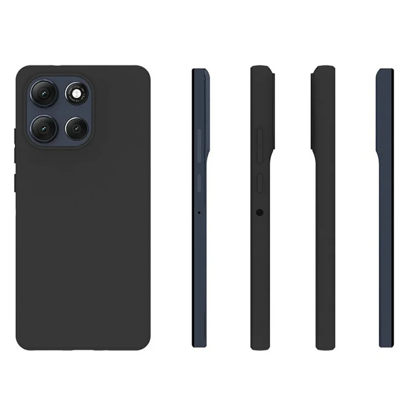 Funda Negra de TPU Mate Suave para Motorola Moto G86 Power 5G con Gran Abertura