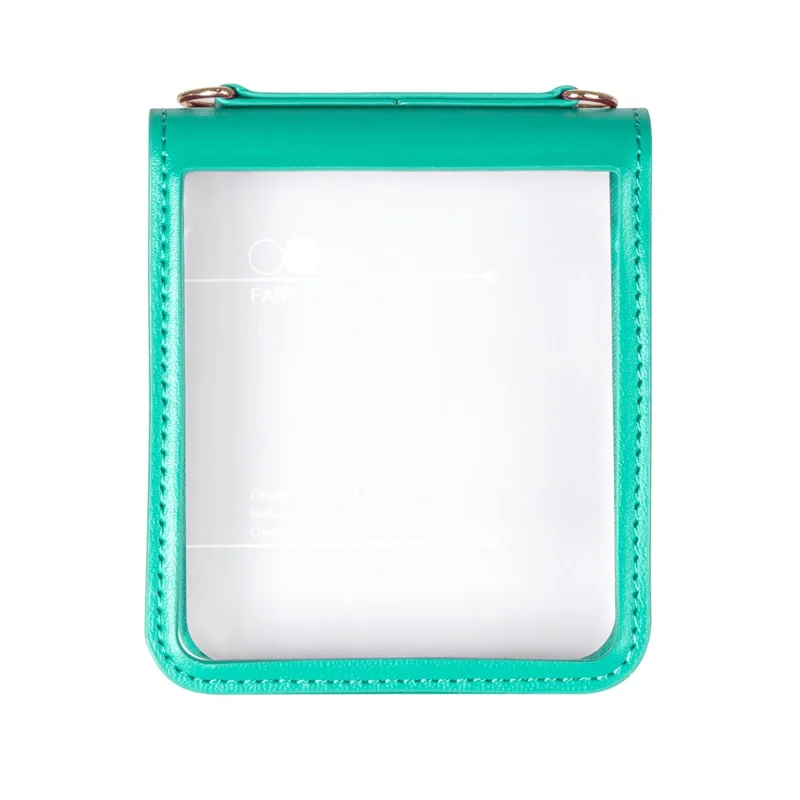 Funda HANMAN Serie Mill para Samsung Galaxy Z Flip7 5G con Ranuras para Tarjetas - Cuero Sintético - Color Cian