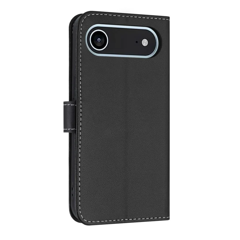 Pour iPhone 17 Air Étui Décoratif Nœud Papillon Portefeuille Housse de Téléphone en Cuir avec Dragonne - Noir