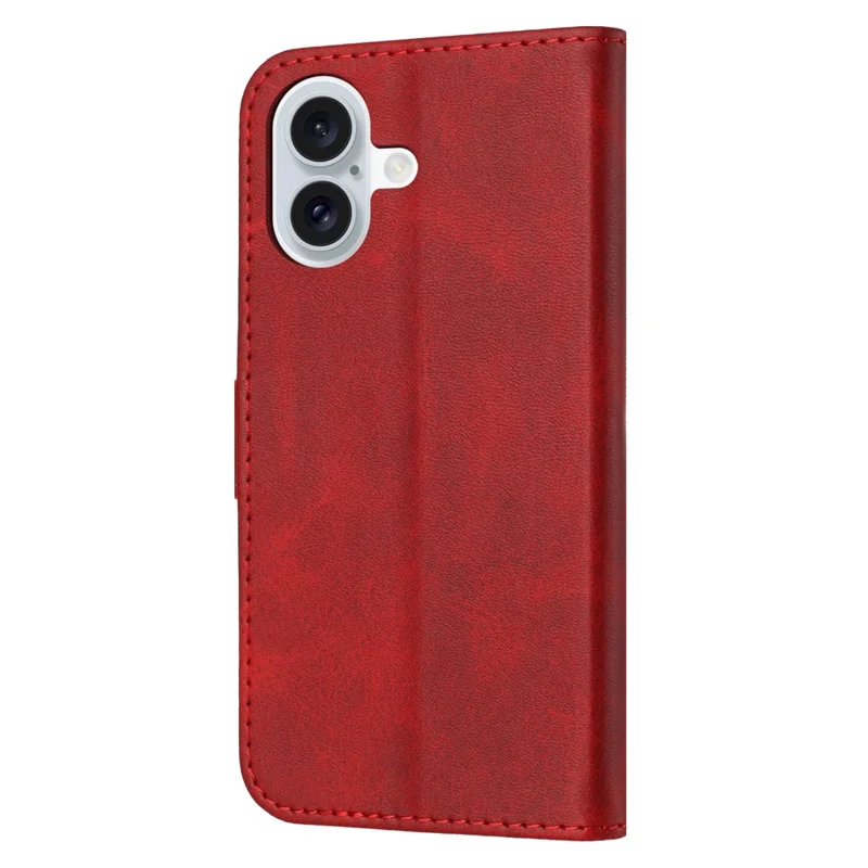 For iPhone 17 Case Happy Cat Pattern Imprinted Leather Wallet Phone Cover - Red