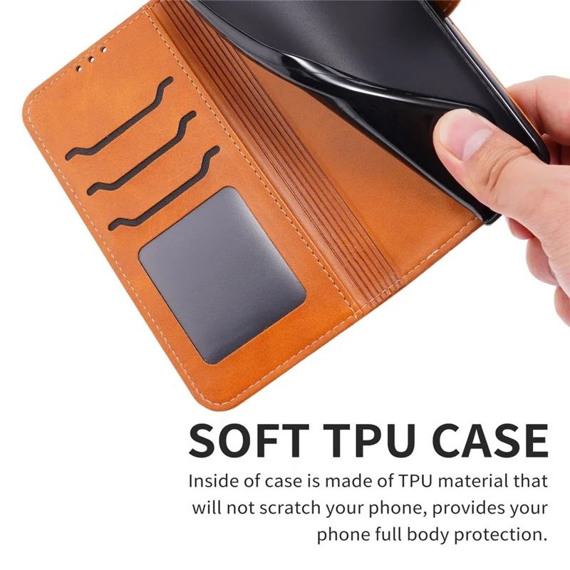 For iPhone Air Case Happy Cat Pattern Imprinted Leather Wallet Phone Cover - Yellow