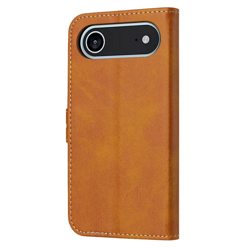 For iPhone Air Case Happy Cat Pattern Imprinted Leather Wallet Phone Cover - Yellow