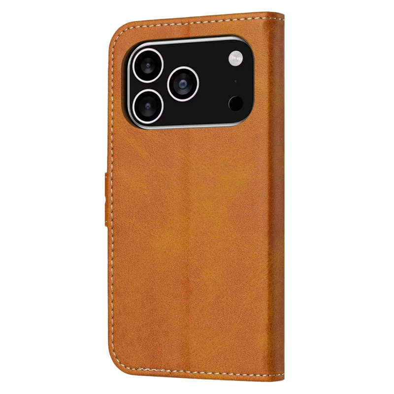 For iPhone 17 Pro Case Happy Cat Pattern Imprinted Leather Wallet Phone Cover - Yellow
