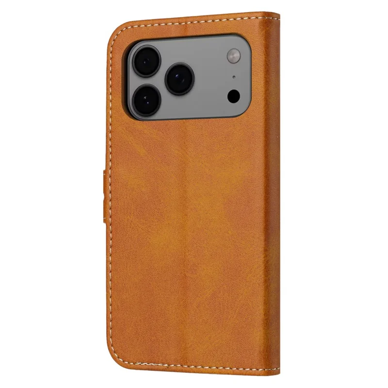 For iPhone 17 Pro Max Case Happy Cat Pattern Imprinted Leather Wallet Phone Cover - Yellow
