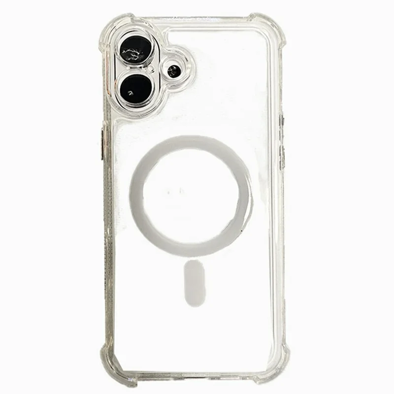SHANWO For iPhone 16 Plus Magnetic Case Anti Drop Soft TPU Clear Phone Back Cover - White