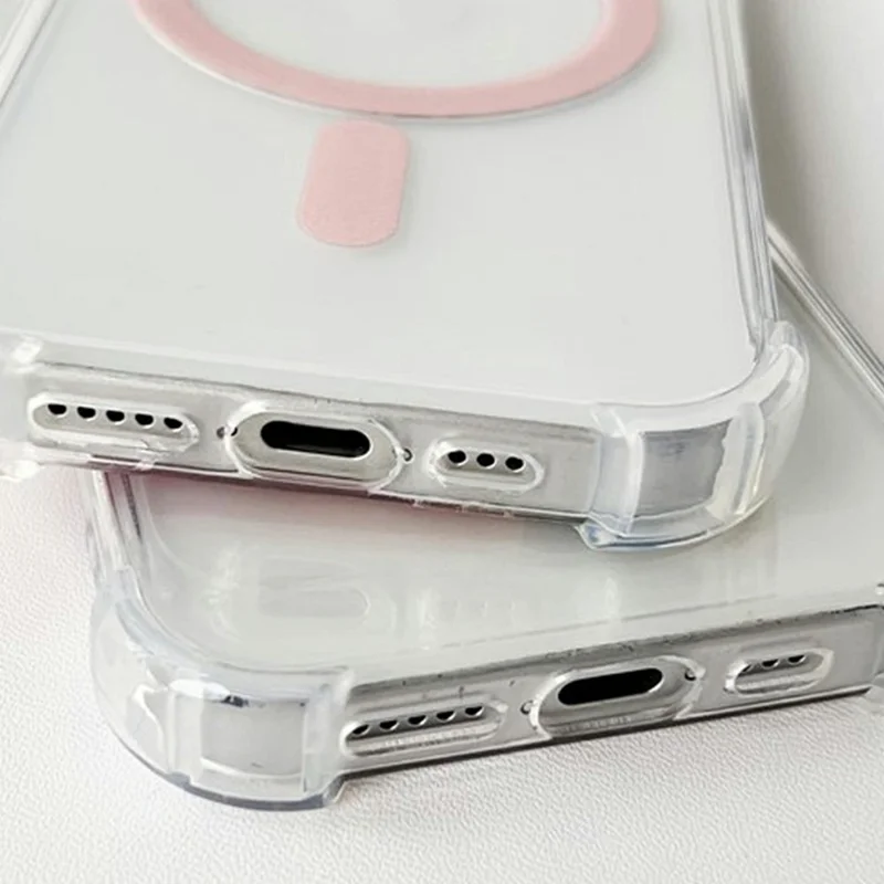 SHANWO For iPhone 16 Plus Magnetic Case Anti Drop Soft TPU Clear Phone Back Cover - White