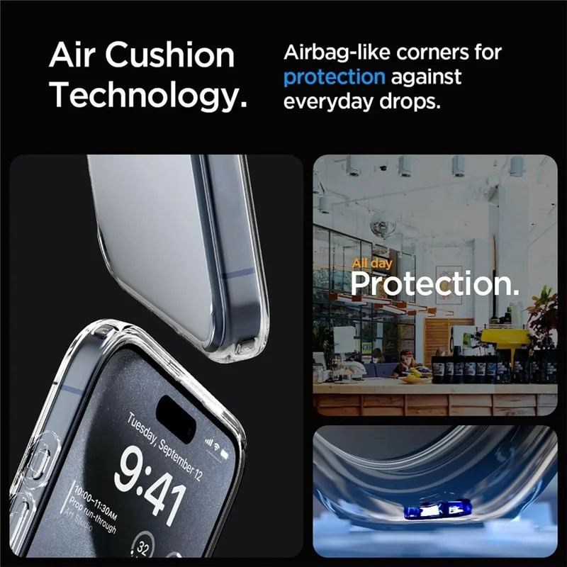 SHANWO Para iPhone 17 Pro Max Funda Transparente Antigolpes de TPU para Móvil