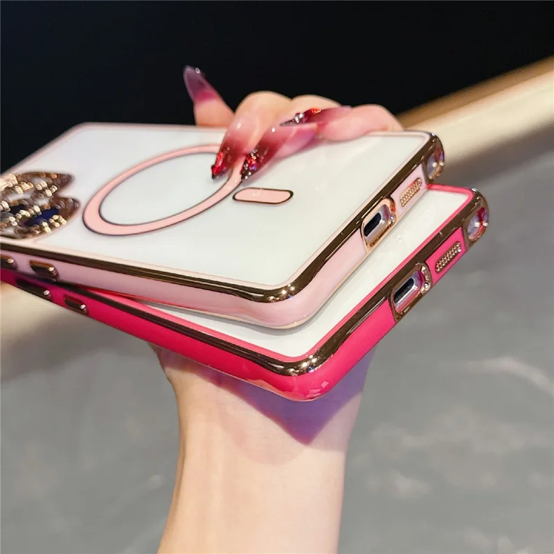 For Samsung Galaxy S25 Ultra Magnetic Case Electroplated 2.0mm Acrylic TPU Phone Back Cover - White