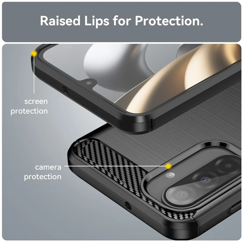 WANLONFENG LS Series For Samsung Galaxy A17 5G Case with Screen Film, Large Lens Hole Brushed Texture TPU Phone Cover - Black