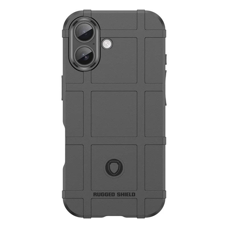 WANLONFENG HD Series For iPhone 17 Case with Screen Film Grid Design Anti-Slip TPU Phone Cover - Black