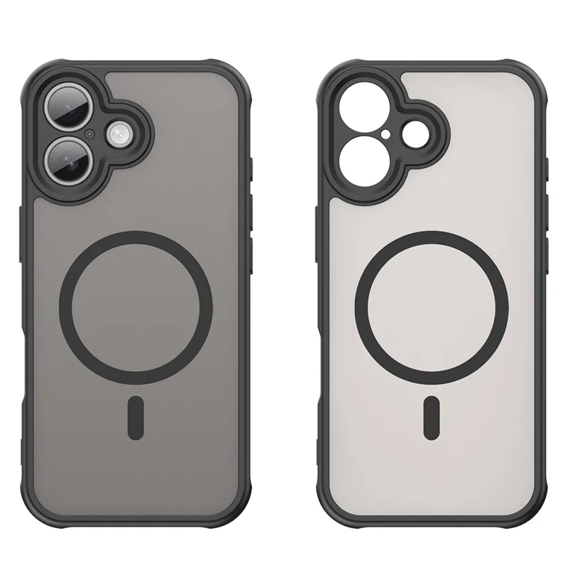 WANLONFENG FD Series For iPhone 17 Magnetic Case with Screen Film, Skin Touch TPU + PC Phone Back Cover - Black