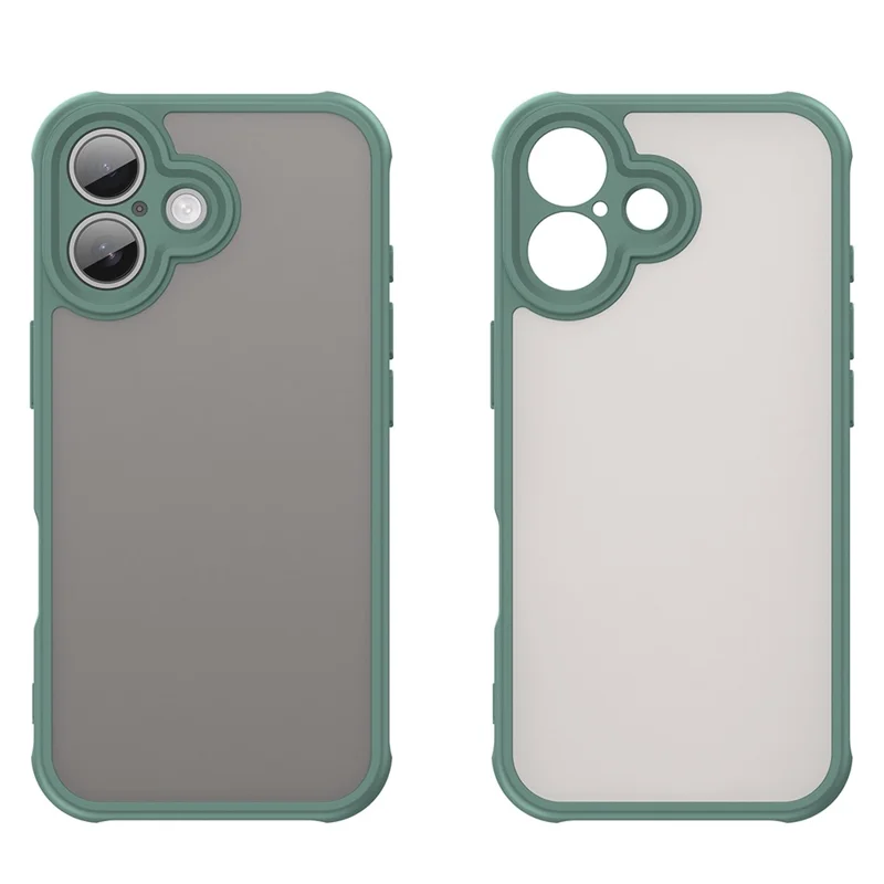 WANLONFENG FD Series For iPhone 17 Case with Screen Film, Skin Touch TPU PC Phone Back Cover - Green