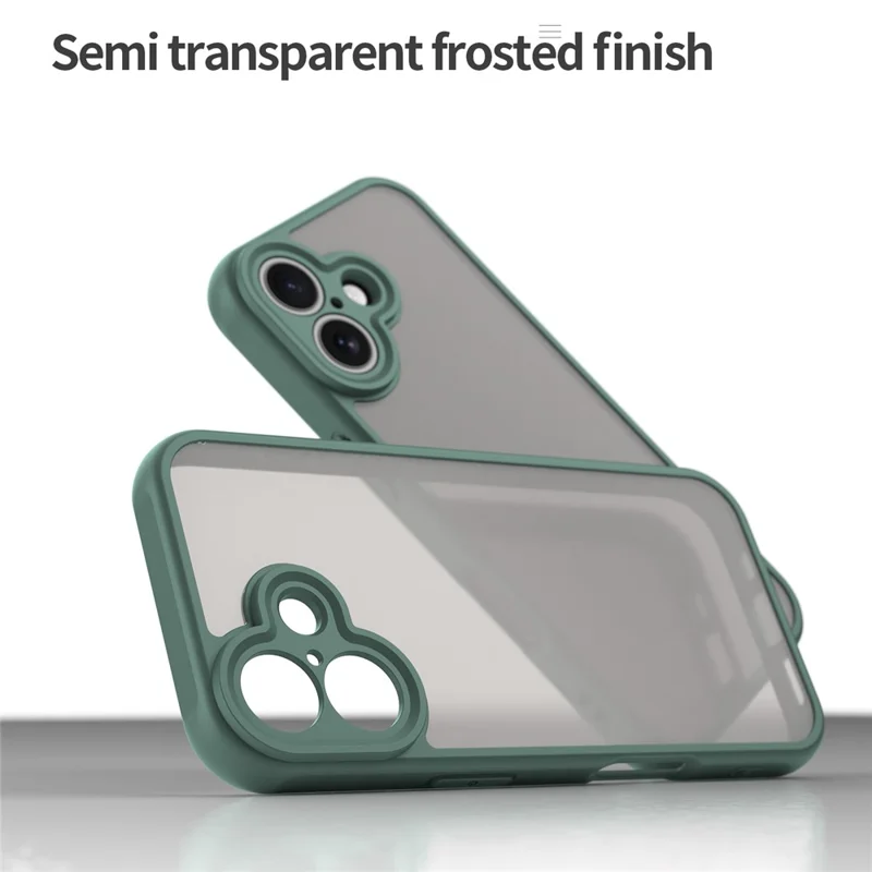 WANLONFENG FD Series For iPhone 17 Case with Screen Film, Skin Touch TPU PC Phone Back Cover - Green