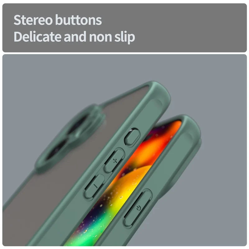WANLONFENG FD Series For iPhone 17 Case with Screen Film, Skin Touch TPU PC Phone Back Cover - Green