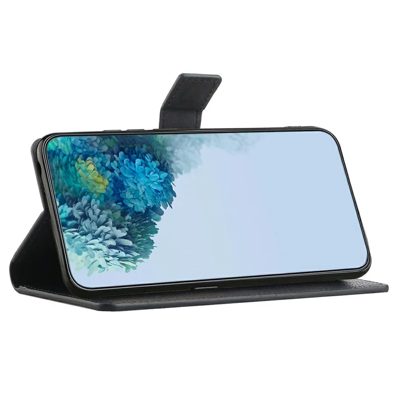 Litchi Texture Phone Case per Nokia G60 5G, Chiusura Magnetica in Pelle PU Antiurto Portafoglio Stand Cover - Nero